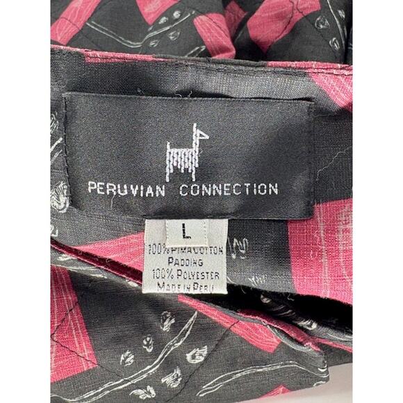 Peruvian Connection Abstract Quilted Jacket with Pearl Snap Buttons – Large - Picture 6 of 7